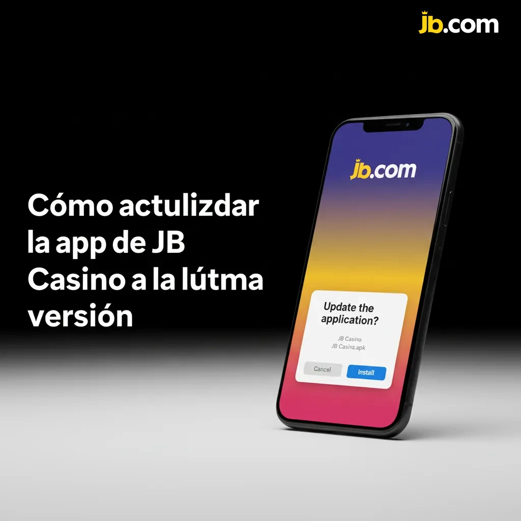 iPhone con ícono de JB Casino; la app web se actualiza sola al abrirse sin actualización manual y muestra la última versión.