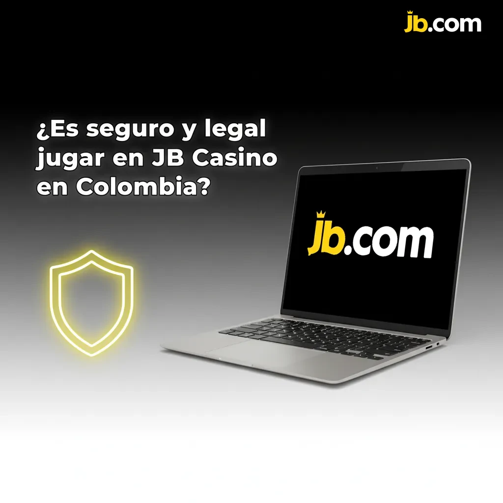 Ilustración de JB Casino en Colombia con candado SSL y sello de licencia, indicando juego seguro y legal; verifica licencia