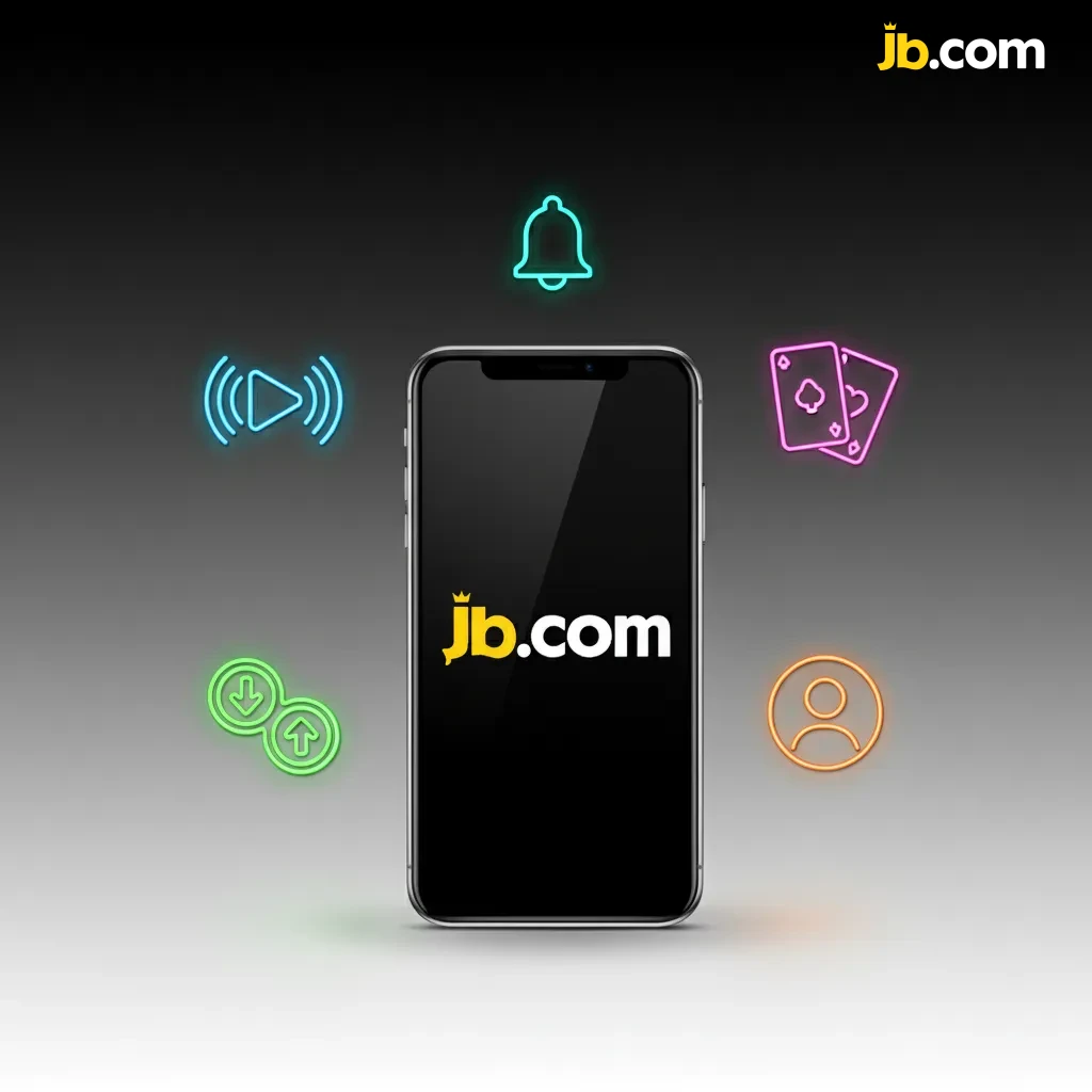 Interfaz móvil de JB Casino: apuestas en vivo, casino, depósitos y retiros rápidos, saldo visible y alertas.