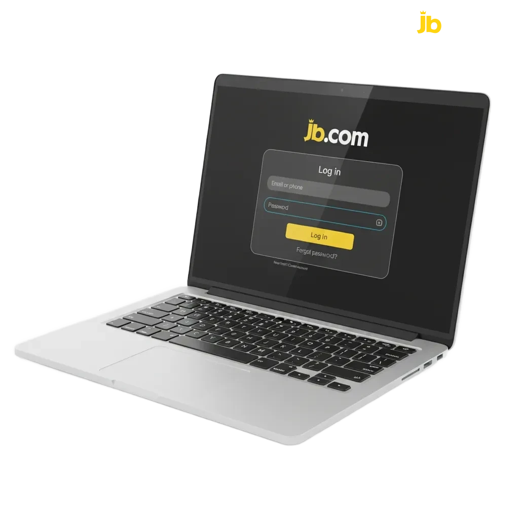 Pantalla de inicio de sesión de JB Casino Colombia en web y móvil, acceso rápido y seguro 24/7 con verificación en dos pasos