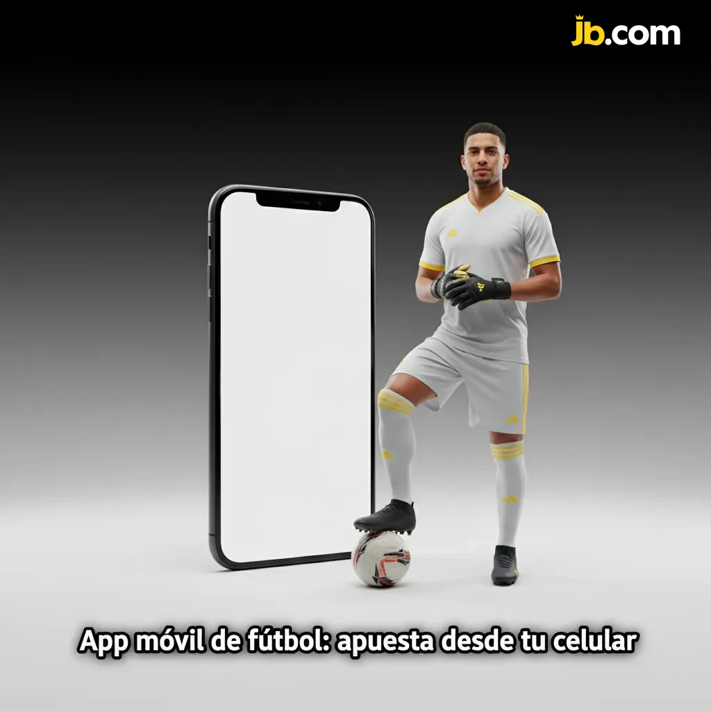 Pantalla de la app JB Casino con apuestas de fútbol en vivo, cuotas dinámicas, datos y alertas; disponible Android y iOS.