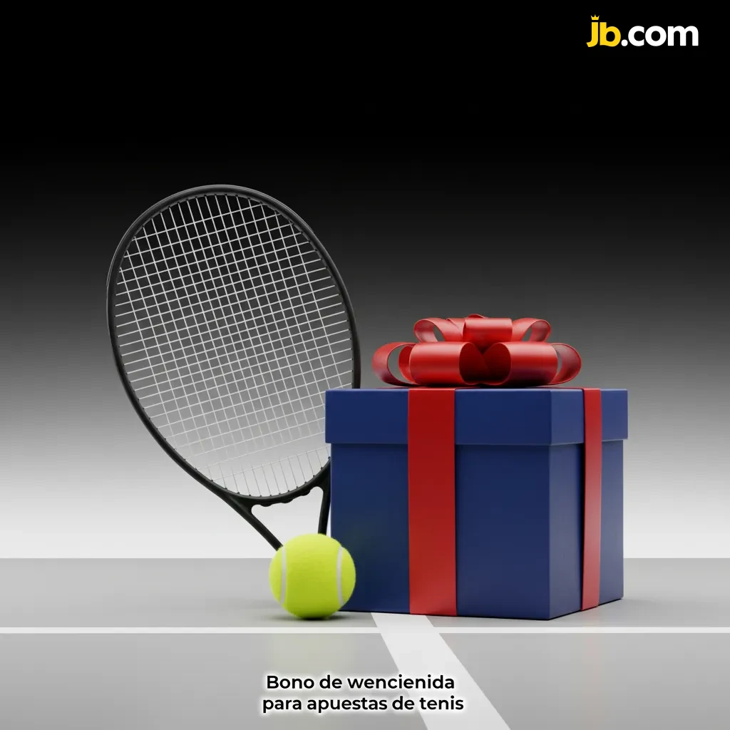 Banner del bono de bienvenida de JB Casino para apuestas de tenis en Colombia, para nuevos usuarios; prepartido y en vivo.