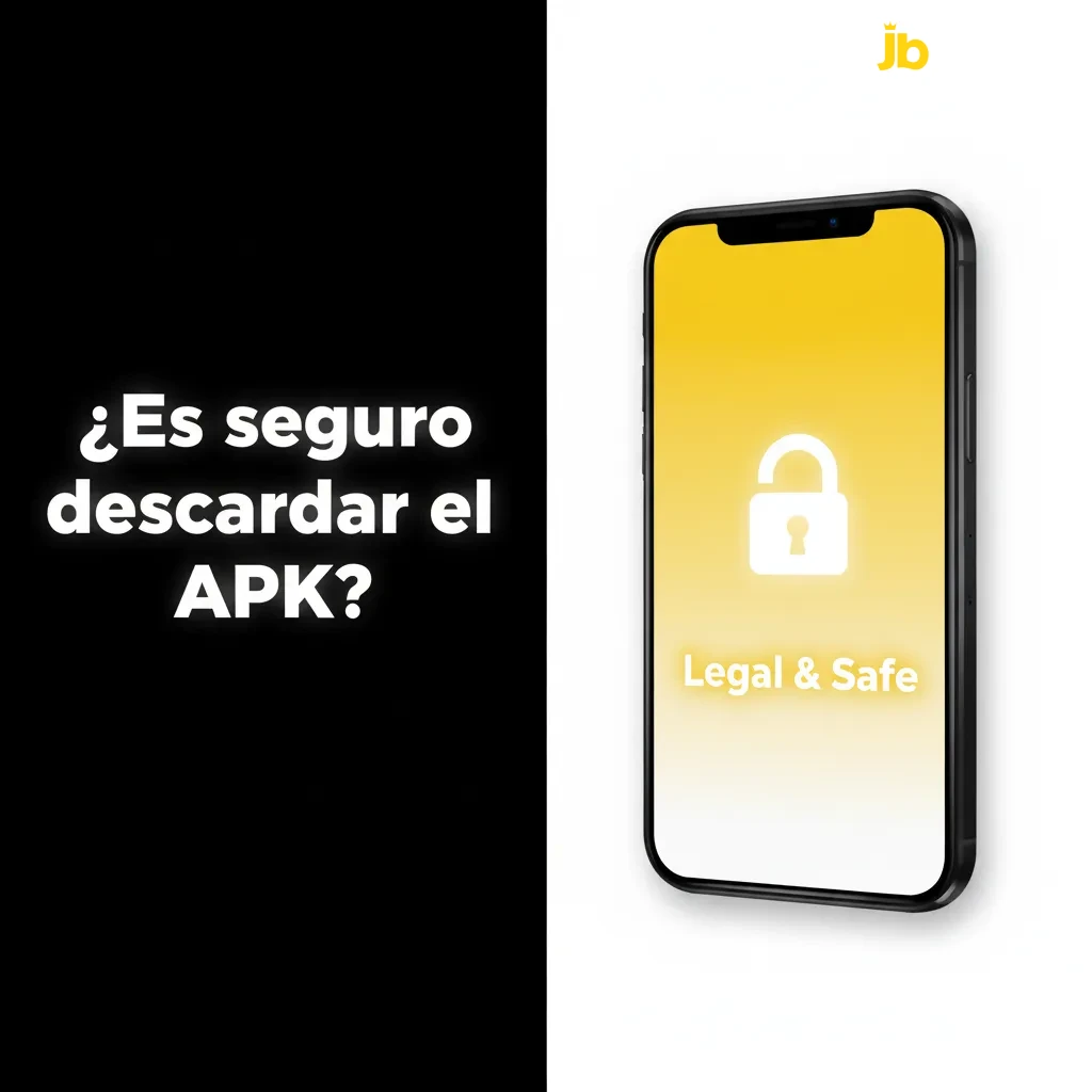 Teléfono con candado, certificado SSL y descarga segura del APK solo desde esta página.