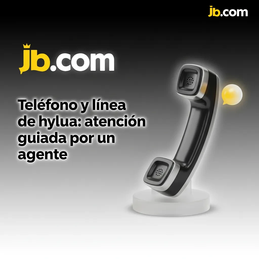 Agente con auriculares y teléfono de ayuda de JB Casino; soporte 8:00–22:00 COT, línea 01 8000 en Centro de Ayuda y app.