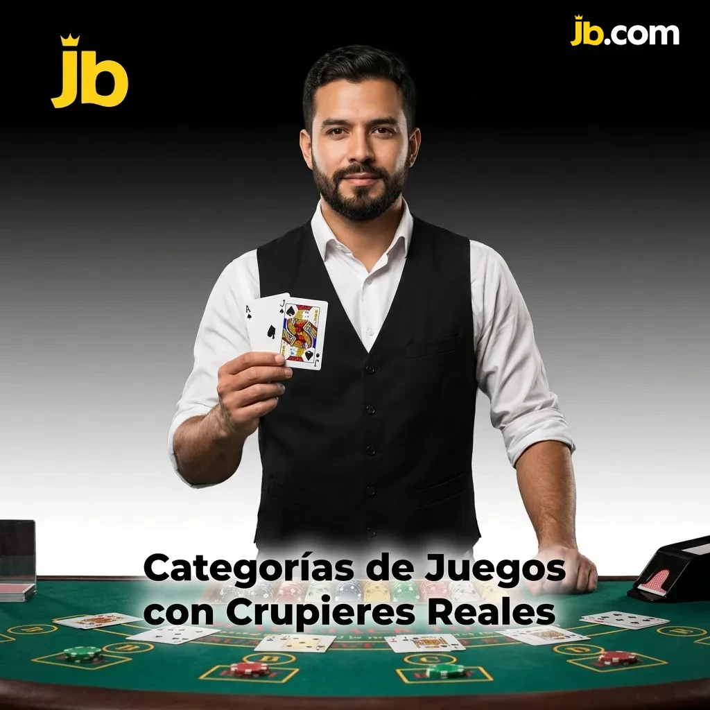 Mesa de casino en vivo con crupier profesional, fichas y cartas mostrando juegos de ruleta, blackjack y baccarat